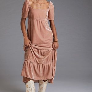 Velvet empire waist midi dress